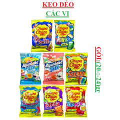 Kẹo dẻo alpenliebe, chupa chups gói (20-:-24)gr