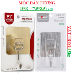 Móc dán tường bộ 1 cái (7.5*8.5)cm treo 15kg