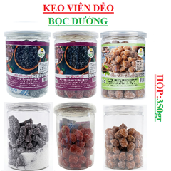 Kẹo viên dẻo bọc đường me, dâu thanh mai phát hộp (300-:-350)gr