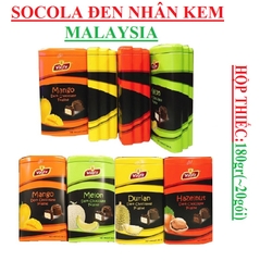 Dark Socola đen quả và hạt Vintz hộp trụ thiếc 180gr