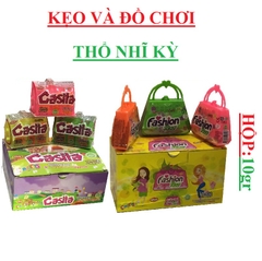 Kẹo và đồ chơi túi xách fashion bag Aras, ngôi nhà casita thổ nhĩ kỳ hộp 10gr