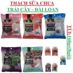 Thạch sữa chua Đài Loan hoa quả  túi 160gr