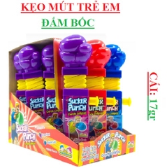 Kẹo mút đấm bốc sucker punch candy lollipop  grape hook, raspberry jab, cherry K.O 17gr