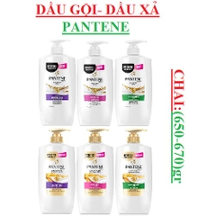 Dầu gội pantene, dầu xả pantene; ngăn rụng tóc, óng mượt, phục hồi hư tổn chai 650ml