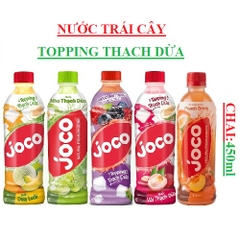 Nước trái cây topping thạch dừa joco chai 450ml