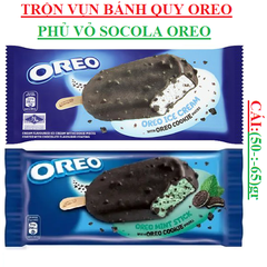 Kem que phối trộn vụn bánh quy oreo và lớp phủ socola oreo cái (50-:-65)gr