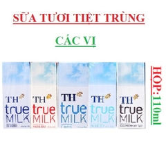 Sữa tươi tiệt trùng TH true milk 110ml,có đường,ít đường, socola, dâu