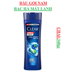 Dầu Gội Clear Men Bạc Hà Mát Lạnh Sạch Gàu Chai(330-:-370)gr