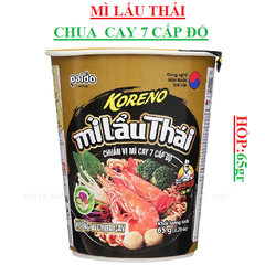 Mì lẩu thái chua cay 7 cấp độ  Koreno paldo hộp (60-:-65)gr