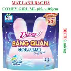 Băng vệ sinh băng quần mát lạnh bạc hà diana cool fresh comfy girl ML2 (85-:-105)cm