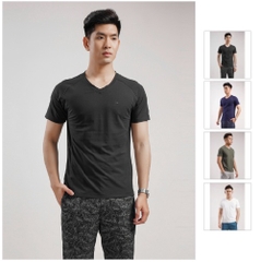 Áo Nam cổ tim ngắn tay T-shirt Kwin KTS008S8