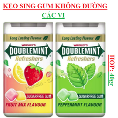 Kẹo cao su không đường doublemint refreshers hộp 40gr