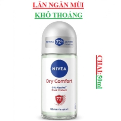 Lăn ngăn mùi khô thoáng nữ Nivea dry comfort  chai 50ml
