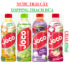 Nước trái cây topping thạch dừa joco chai 450ml
