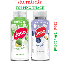Nước sữa trái cây có thạch dừa Joco chai (220-;-260)ml