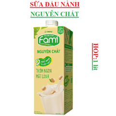 Sữa đậu nành Fami nguyên chất Vinasoy hộp 1 lít