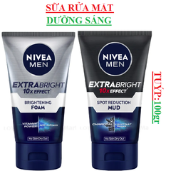 Sữa rửa mặt nam dưỡng sáng Nivea extra bright tuýp 100gr