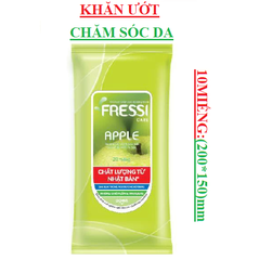 Khăn ướt fressi care chăm sóc da sảng khoái hương táo bịch 10 miếng
