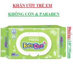Khăn ướt em bé fressi baby care  bịch 80 tờ