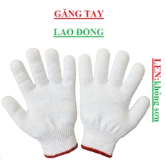 Găng tay sợi vải trắng không sơn