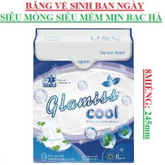 Băng vệ sinh siêu mỏng, siêu mềm mịn có cánh Glamiss cool Doctor care 8miếng 245mm