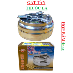 Gạt tàn thuốc lá inox hình quả trứng có nút bấm