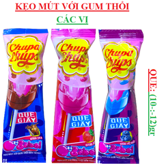 Kẹo mút với gum thổi bên trong chupa chups big babol que giấy (10-:-12)gr