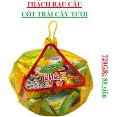 Thạch rau câu cốt trái cây tươi jellioz vietfoods túi 720gr (80 viên)