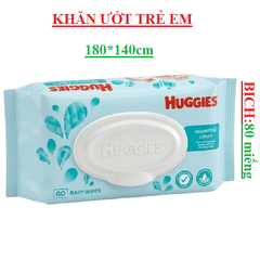 Khăn ướt em bé Huggies bịch 80 miếng 180*160mm