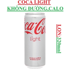 Nước giải khát không đường không calo coca cola light lon 320ml