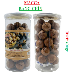 Hạt macca nguyên vỏ Thanh mai phát hộp trụ 400gr