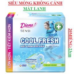 Băng vệ sinh siêu mỏng Diana sensi cool fresh có cánh 20 miếng 23cm