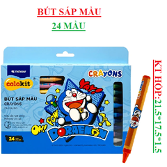 Bút sáp 24 Màu Colokit Crayon thiên longCR-C06/DO