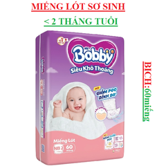 Miếng lót cho trẻ dưới 2 tháng tuổi Newborn 2 bịch 60 miếng
