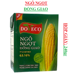 Ngô ngọt nguyên hạt đóng hộp Đồng Giao hộp giấy 230gr