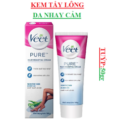 Kem tẩy lông cho da nhạy cảm hair removal cream sensitive skin Veet Pure tuýp 50gr
