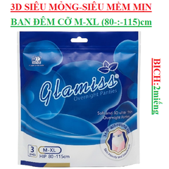Băng quần ban đêm  3Dsiêu mỏng, siêu mềm Glamiss cỡ M-XL (80-:-115)cm