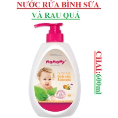 Nước rửa bình sữa thiên nhiên & rau quả mamamy 600ml