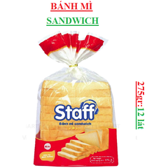 Bánh mì sandwich Staff Hữu Nghị túi 12 miếng 275gr