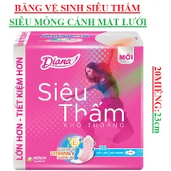 Băng vệ sinh diana siêu thấm mặt lưới 20 miếng 23cm