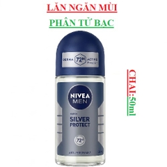 Lăn khử mùi nam phân tử bạc  nivea men silver protect chai 50ml