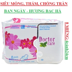 Băng vệ sinh ban ngày siêu mỏng 4 cánh,siêu thấm, siêu chống tràn 8 miếng Doctor care