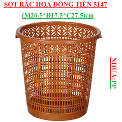 Sọt rác hoa đồng tiền không quai 5147 (M26.5*Đ17.5*C27.5)  Việt Nhật