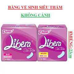Băng vệ sinh Diana libera siêu thấm không cánh 8 miếng 23cm