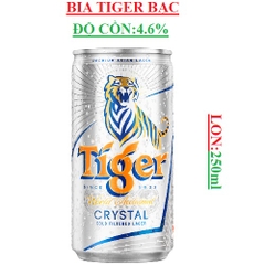 Bia Tiger bạc Crystal lon 250ml