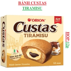 Bánh bông lan Custas Tiramisu Orion hộp 12p