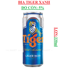 Bia tiger xanh Lager Beer lon 330ml