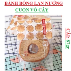 Bánh bông lan nướng cuộn kiểu vỏ cây bed xan gói 87gr (thùng 2kg bánh- gói nhỏ)