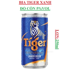 Bia tiger xanh Lager Beer lon 250ml