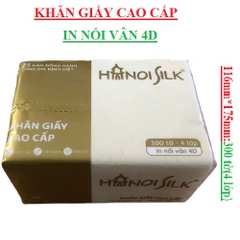 Khăn giấy cao cấp 4 lớp in vân nổi 4D Hà nội Silk bịch 300 tờ